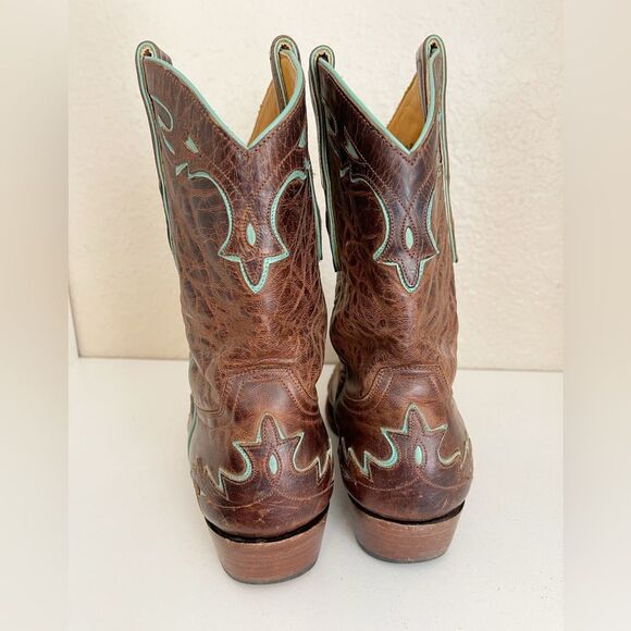 Old Gringo Women’s All leather Western Cowgirl Boots brown with turquoise   10 - Picture 5 of 10